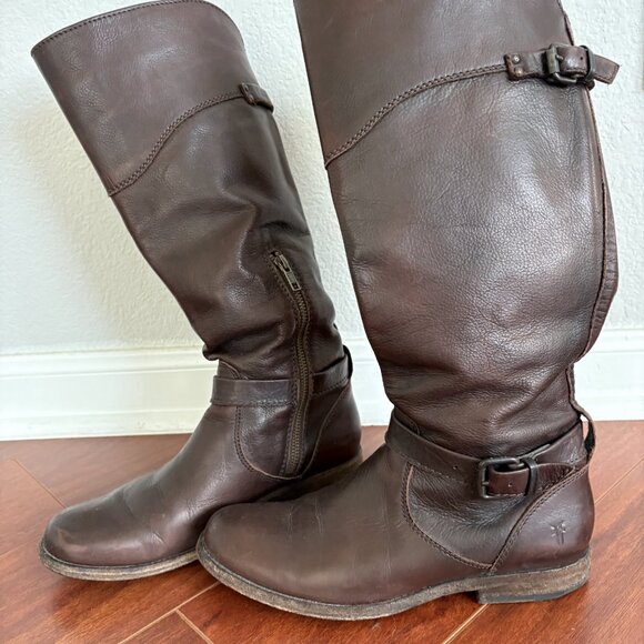 Frye Brown Leather Riding Boots Size 8.5 - Picture 4 of 5